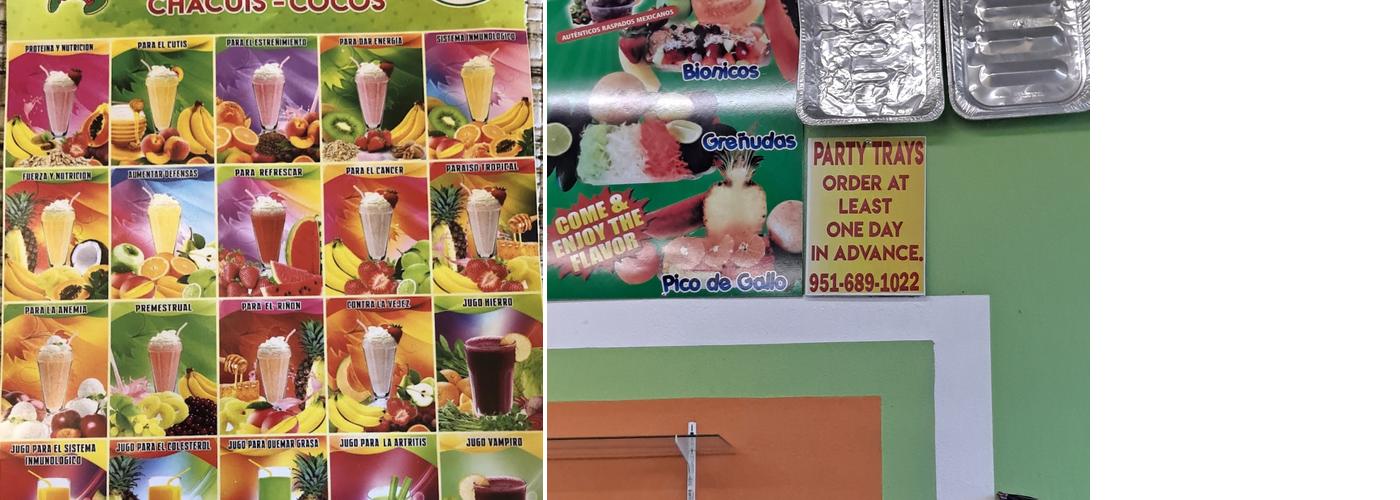 Raspados El Paraiso Menu