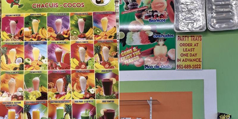 Raspados El Paraiso Menu