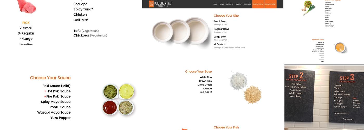 Poki One N Half Menu