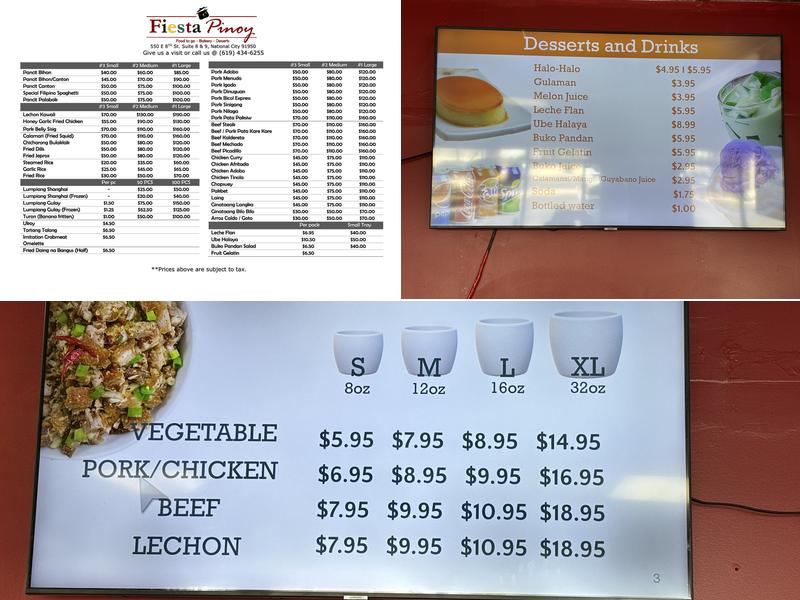 Fiesta Pinoy Menu