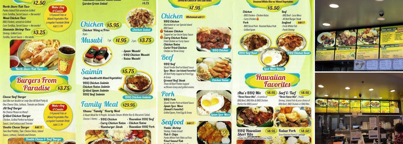 Ohana Hawaiian Barbecue Menu