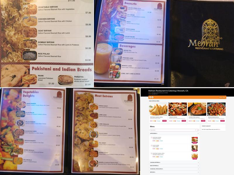 Mehran Restaurant & Catering Menu