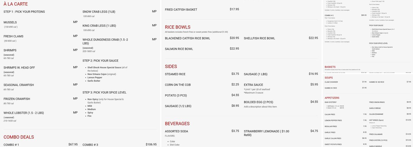 Shell Shock Seafood House Menu