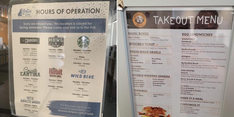 Einstein Bros. Bagels Menu