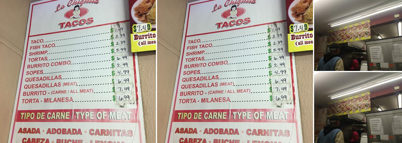 La chiquita Tacos #1 Menu