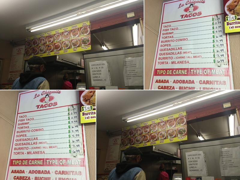 La chiquita Tacos #1 Menu