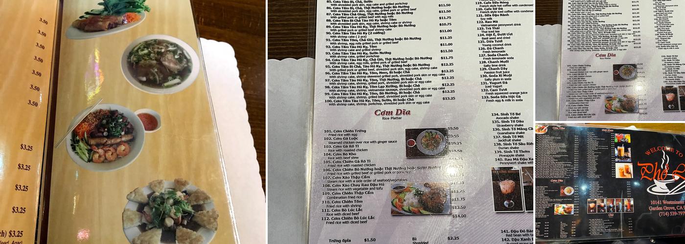 Phở Lú Menu