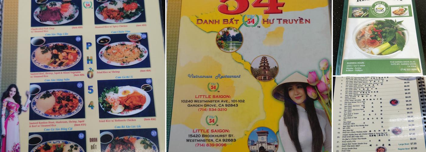 Phở 54 Restaurant Menu