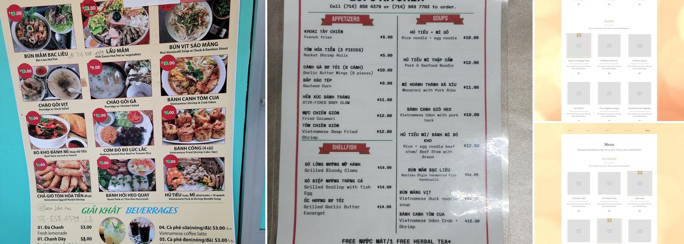 Quan Ca Saigon Menu