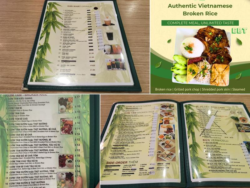 Cơm Tấm Kiều Giang Menu