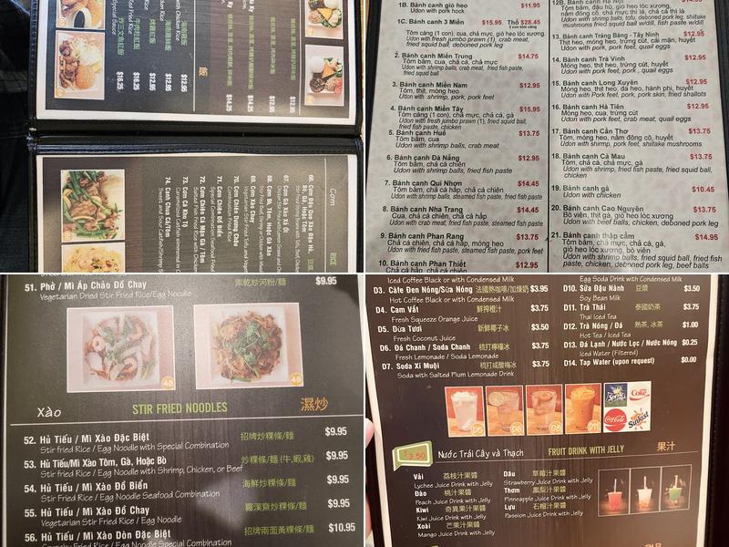 Hòa Bình Restaurant Menu