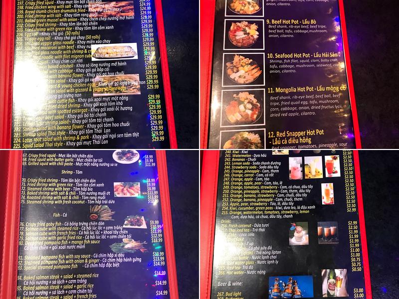 The Hot Restaurant Menu