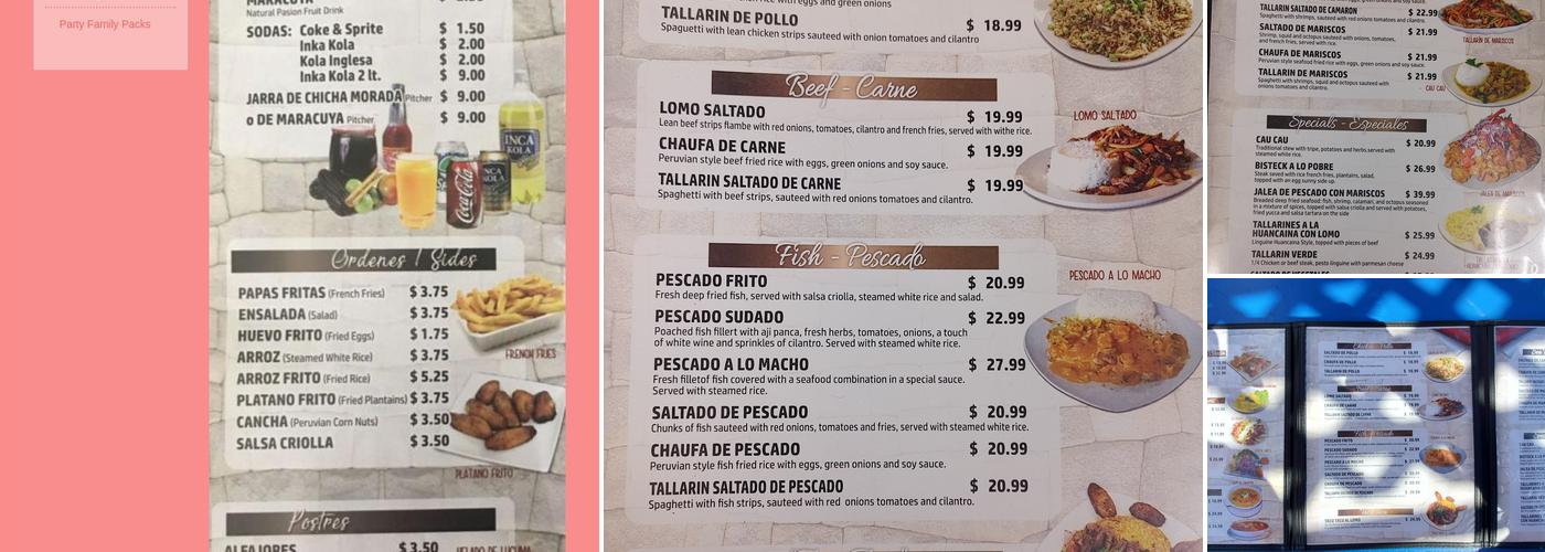 Señor Pollo Menu