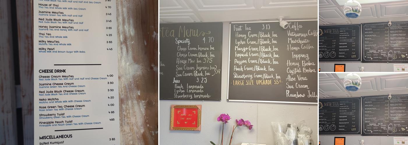 Mew Tea Cafe Menu