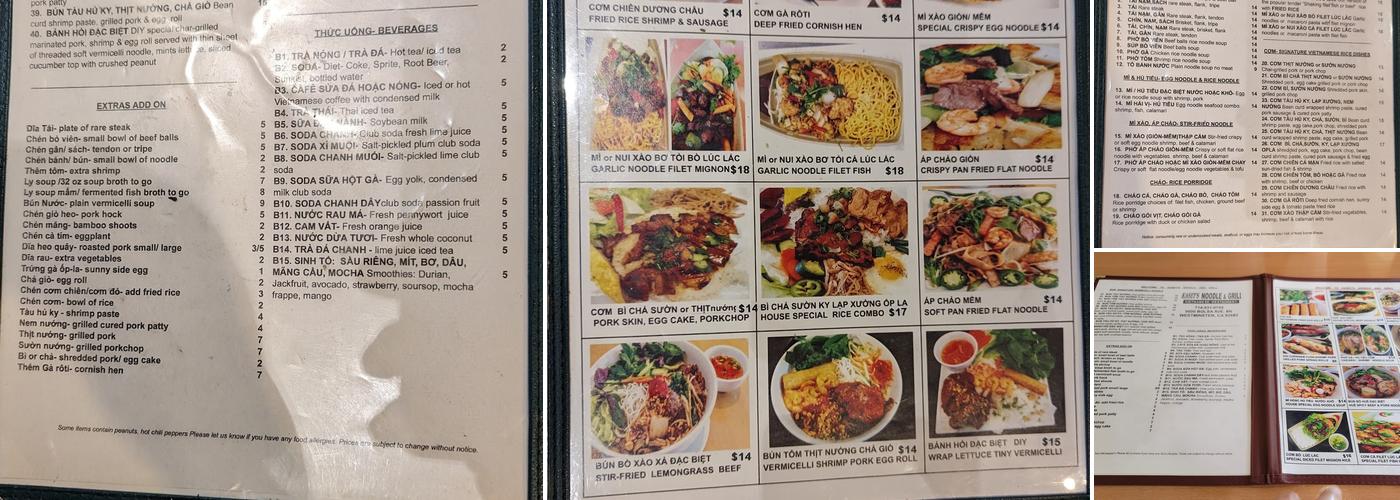 Kasey's Noodle & Grill Menu