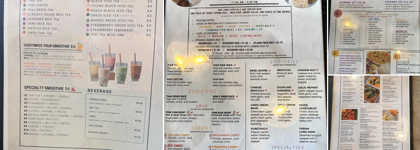 Riceberry Thai Kitchen Menu