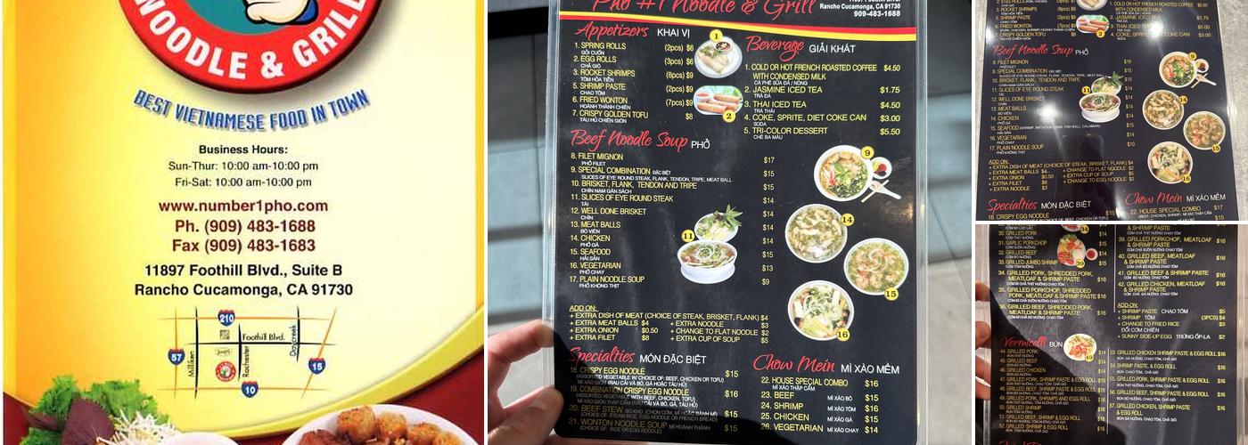 #1 PHỞ Noodle & Grill Menu