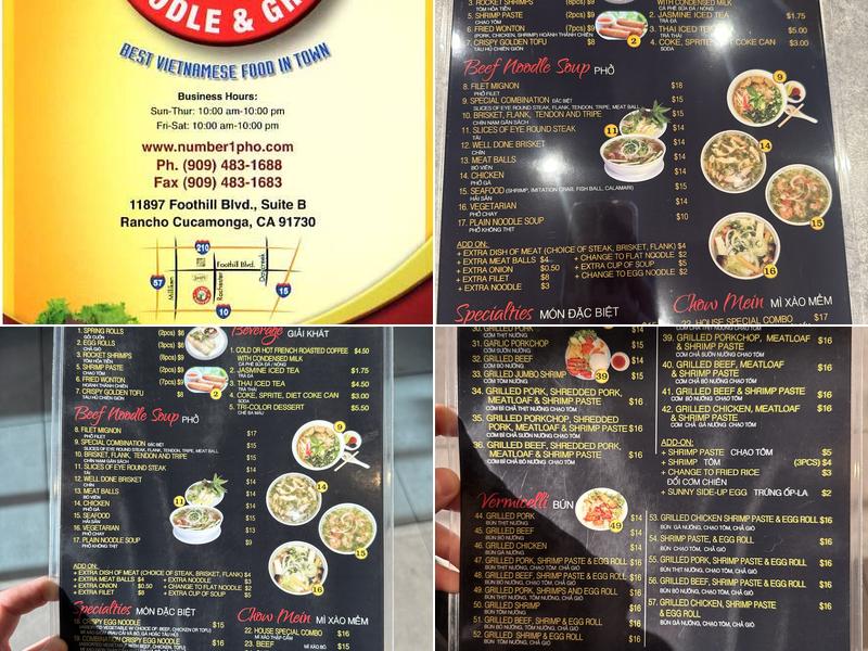 #1 PHỞ Noodle & Grill Menu