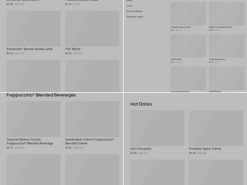 Starbucks Menu