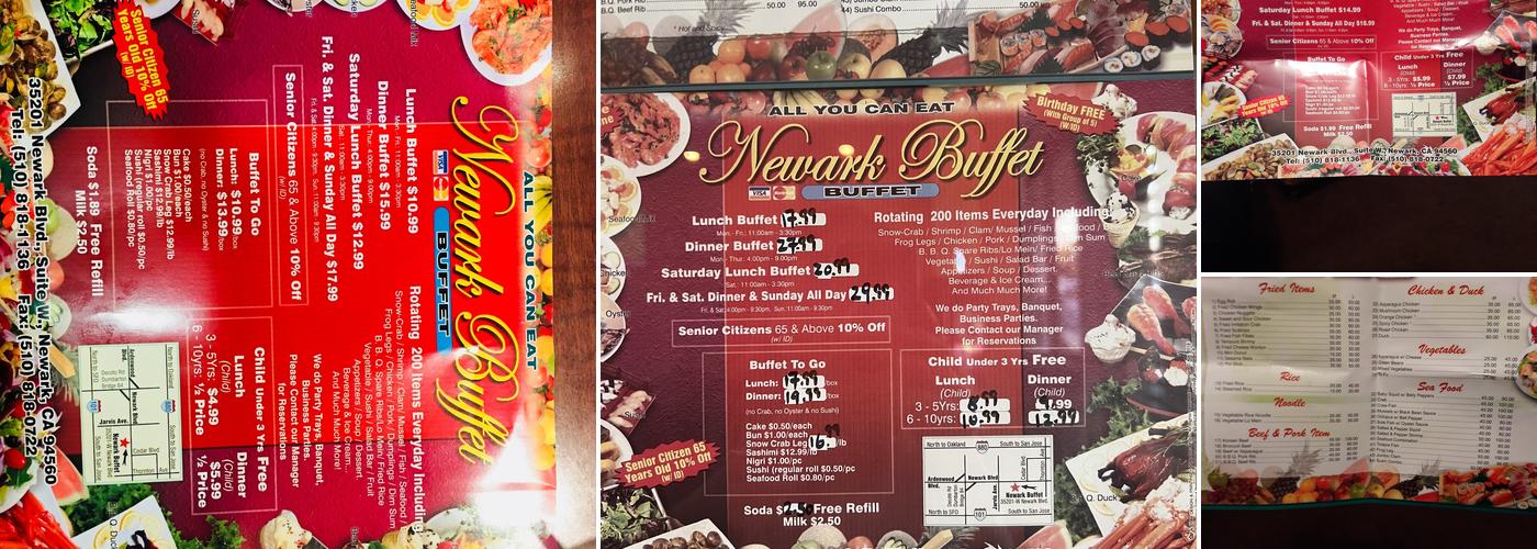 Newark Buffet Menu
