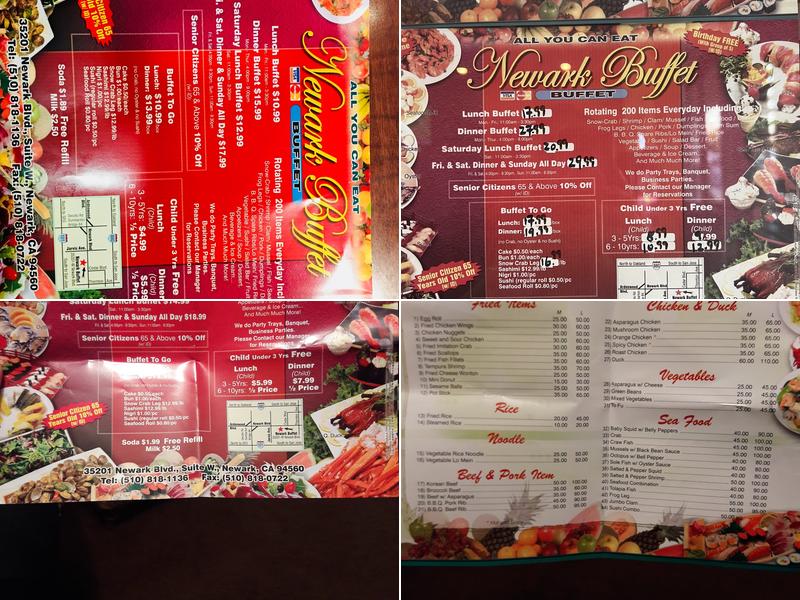 Newark Buffet Menu
