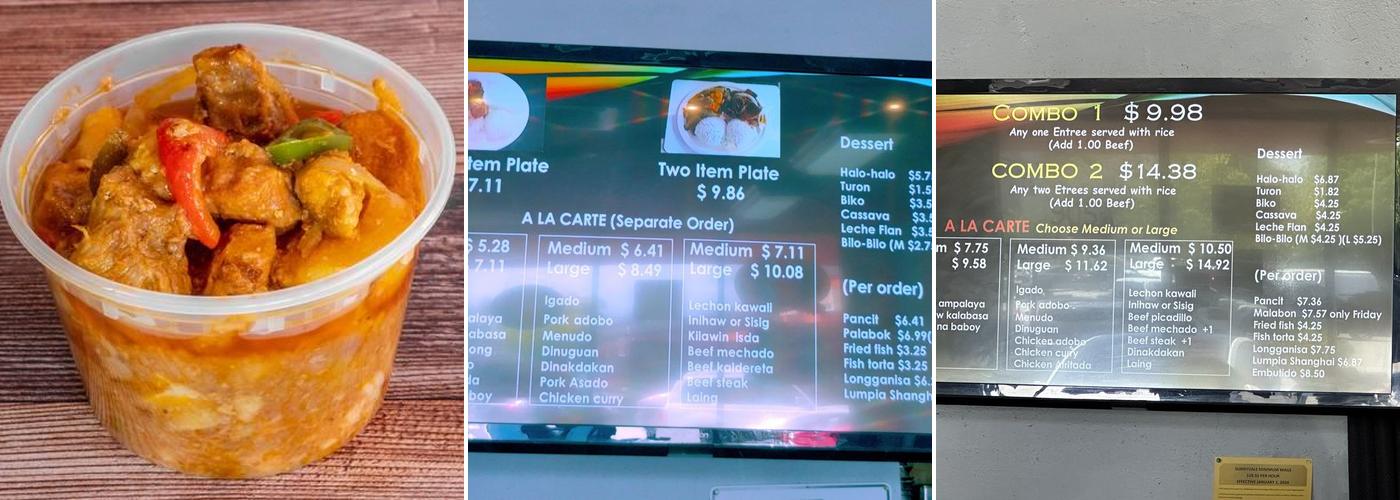 Clarita's Filipino Cuisine Menu