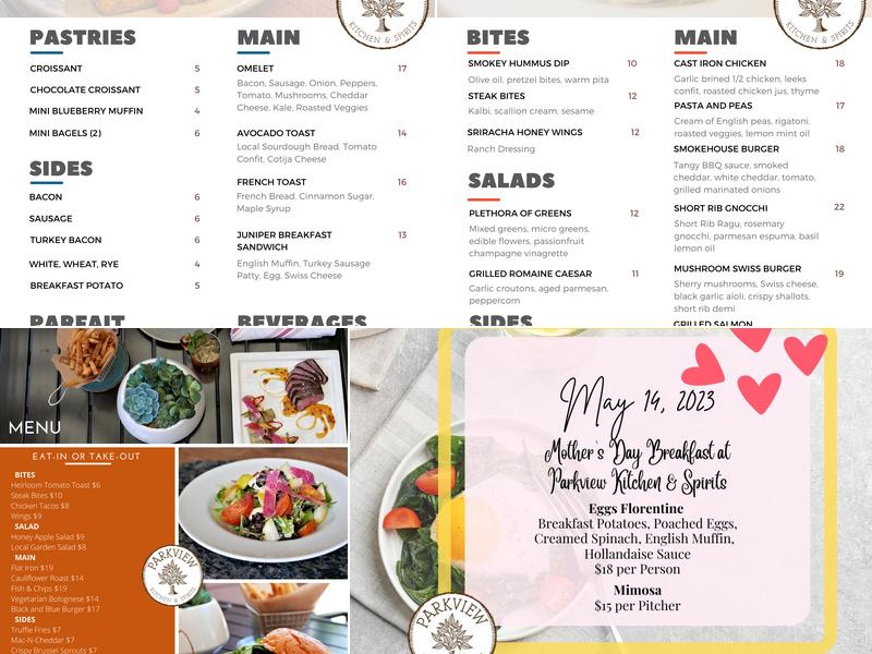 Parkview Kitchen & Spirits Menu
