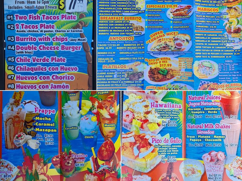 Tortas & Bionicos Nice Placentia Menu