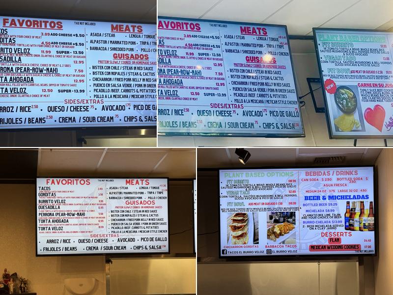 El Burro Veloz Menu