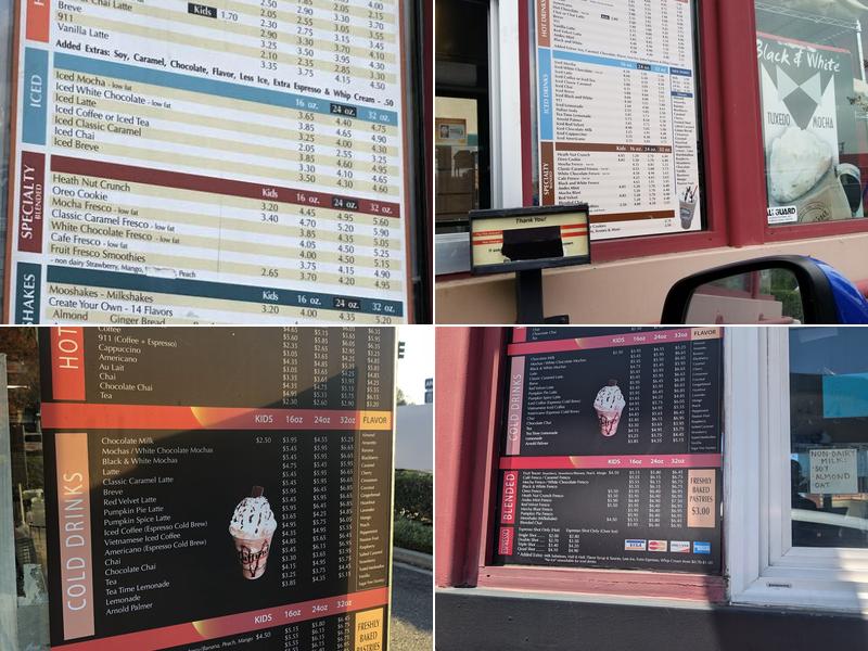 Caffino Drive-Thru Espresso. Menu