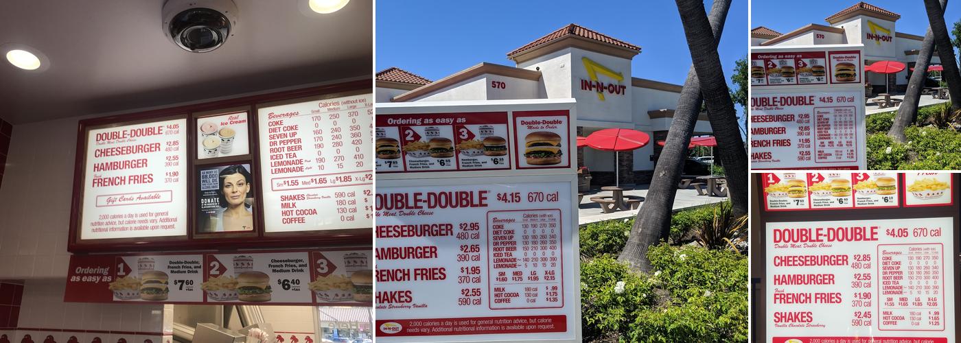 In-N-Out Burger Menu