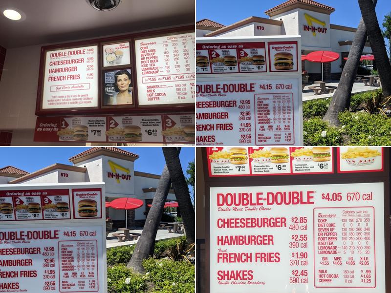 In-N-Out Burger Menu