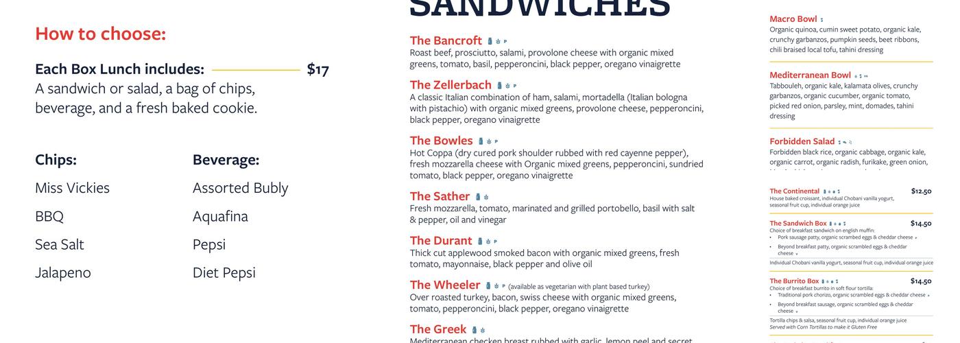 Crossroads Menu