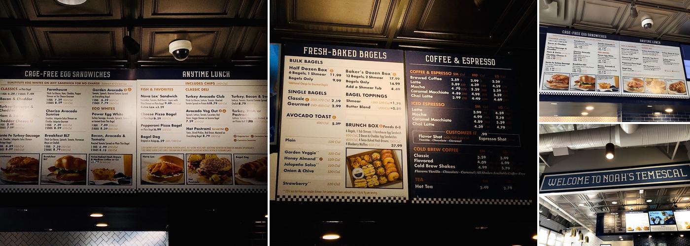Noah's Bagels Menu