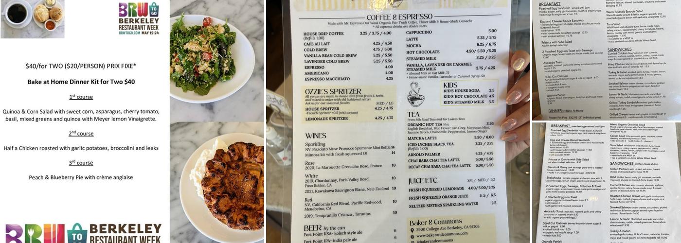Baker & Commons Menu