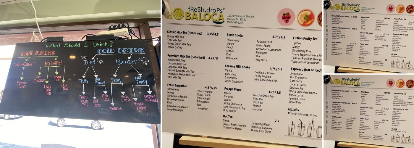 Downey Bobaloca Menu