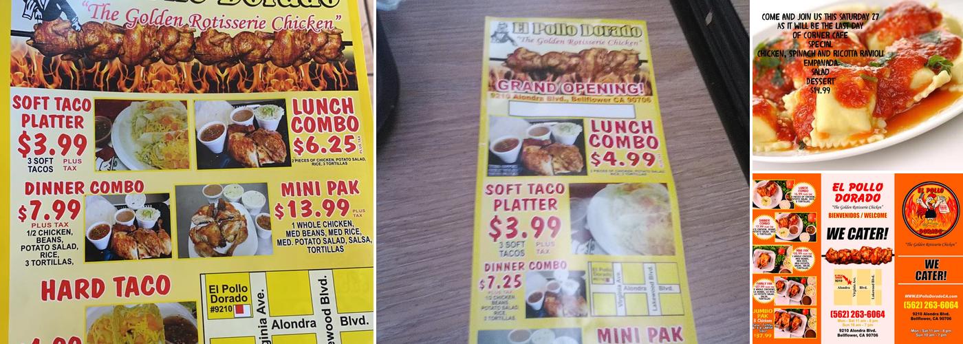 El Pollo Dorado Menu
