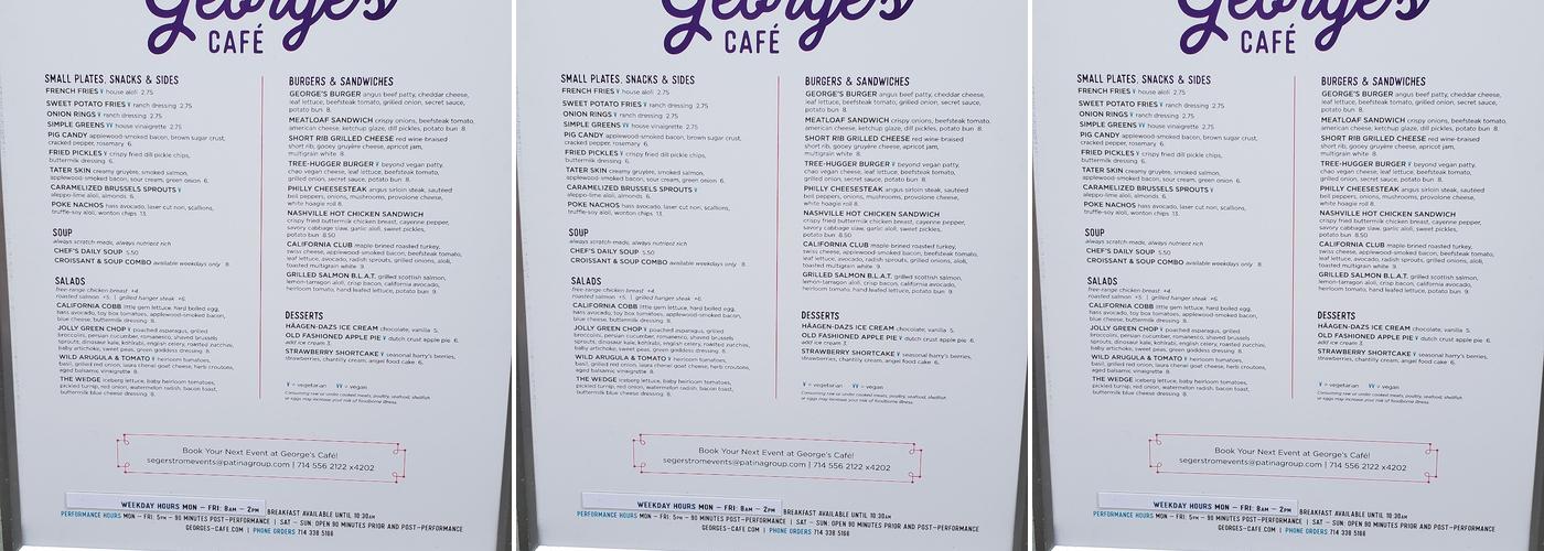 George's Cafe Menu