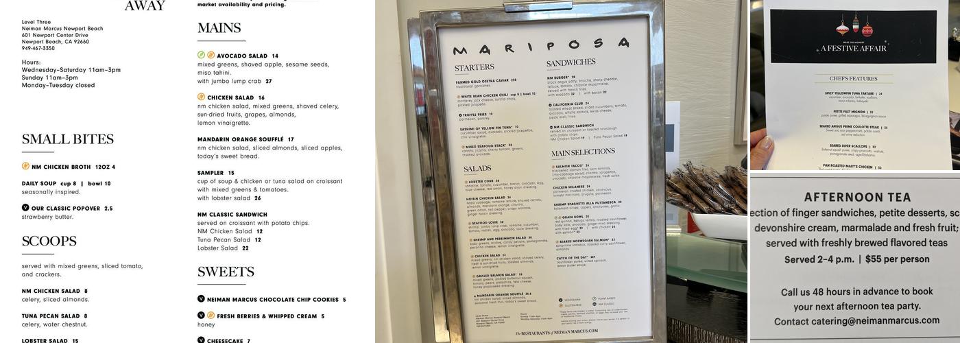 Mariposa Menu