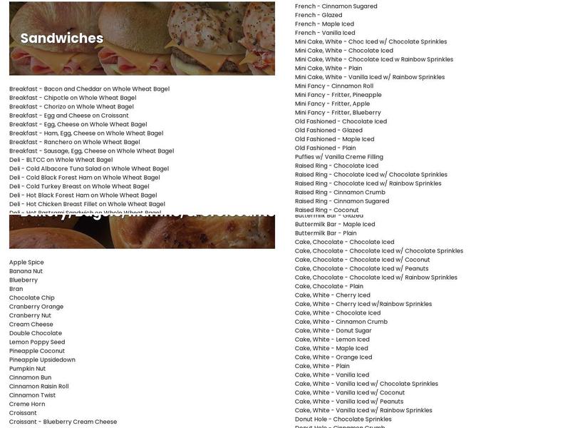 Winchell’s Donuts Menu