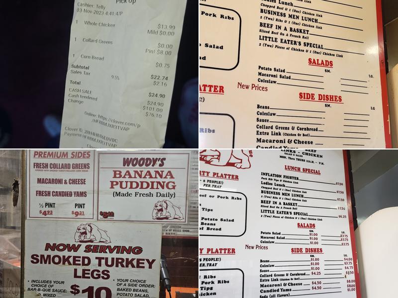 Woody's Bar-B-Q Menu