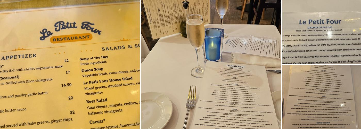 Le Petit Four Menu