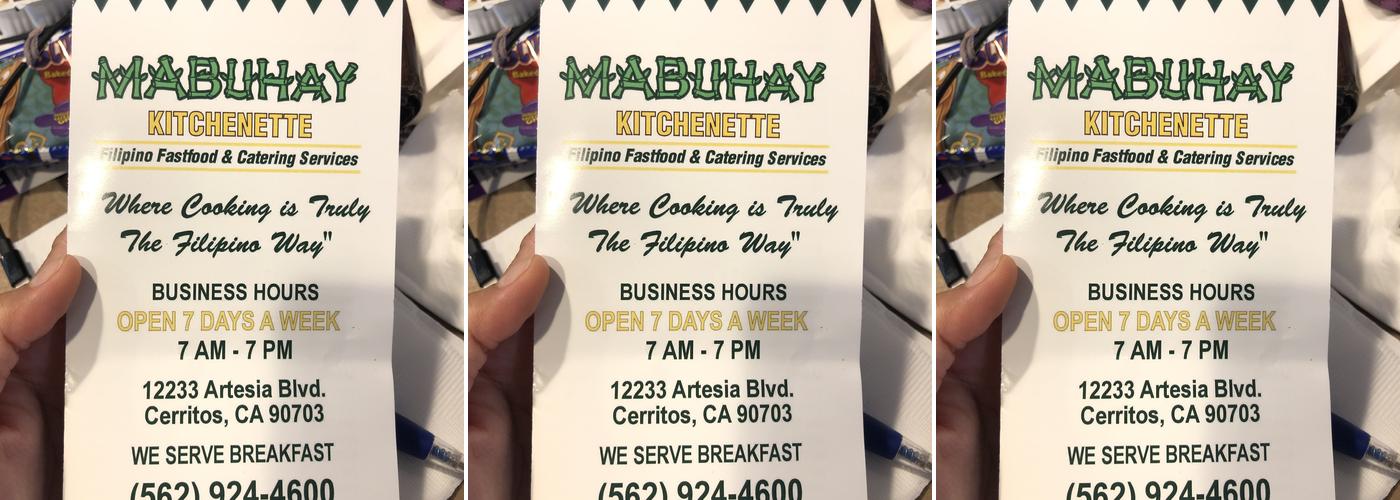 Mabuhay Kitchen Menu