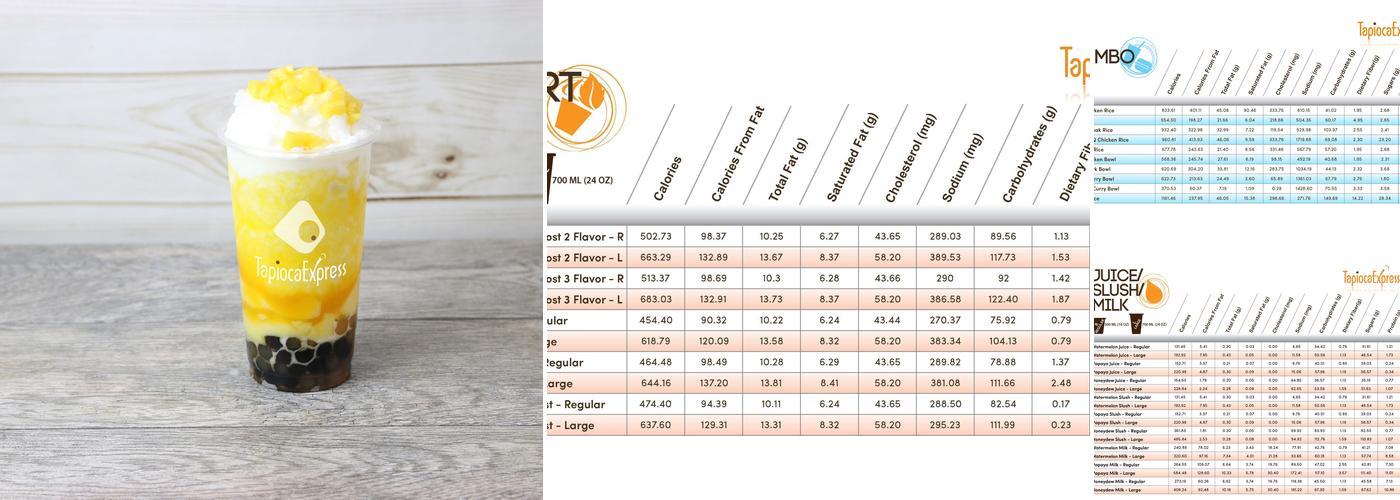 Tapioca Express Menu