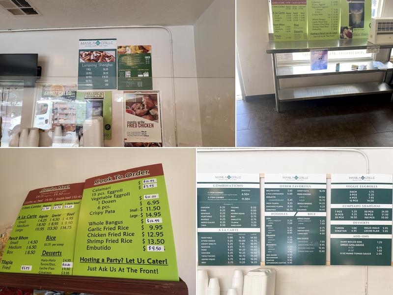 Manila Grille Menu