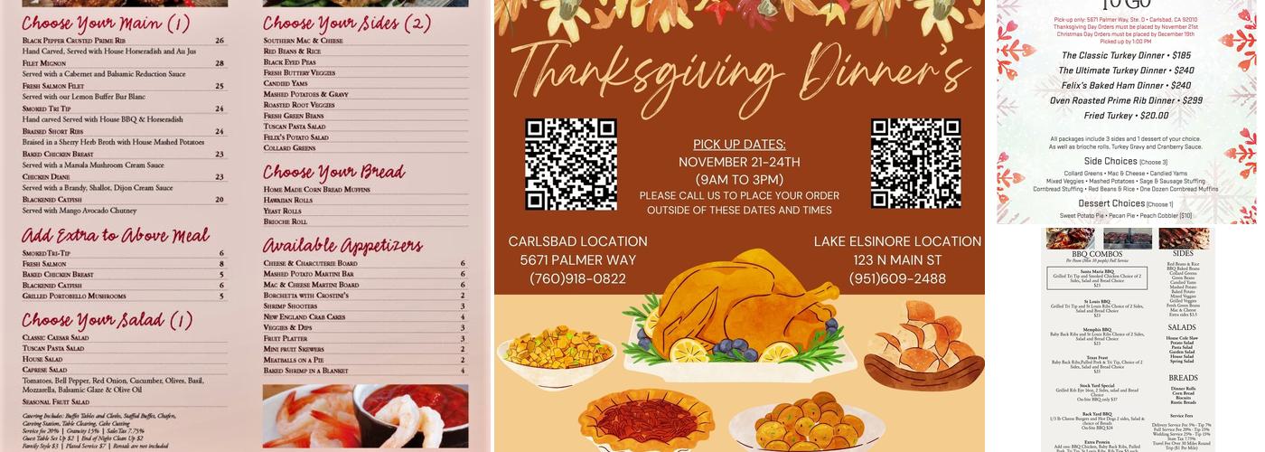 Felix's Creative Flavors Catering Menu