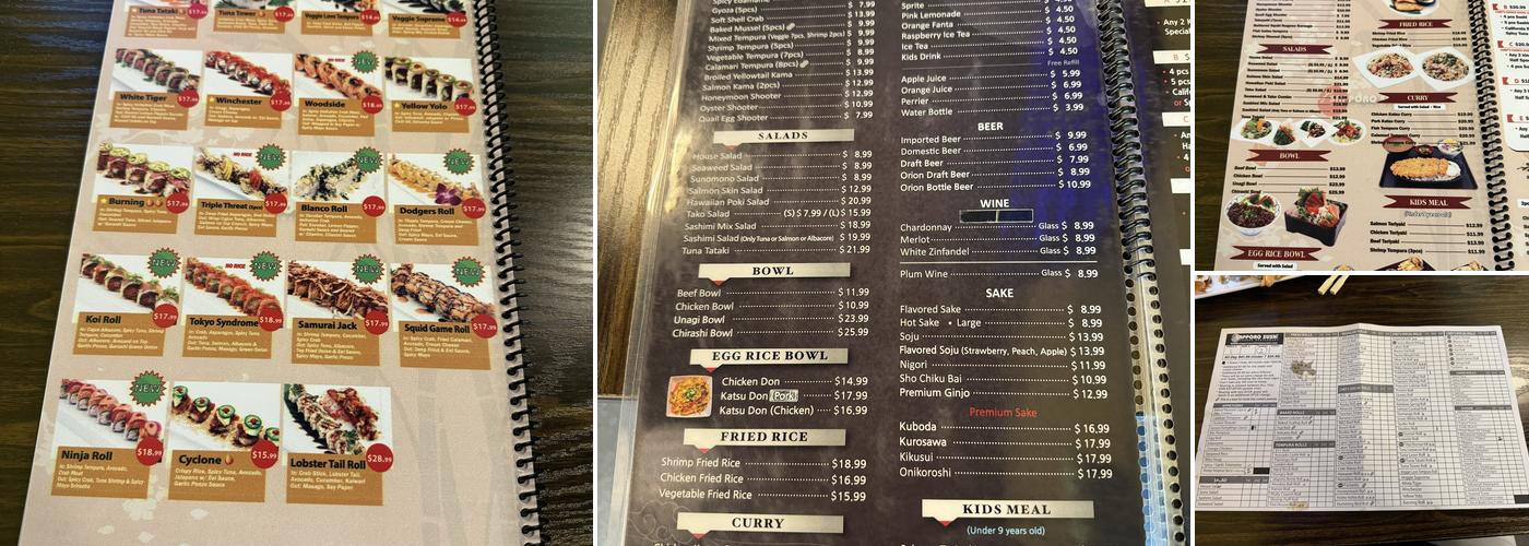 Sapporo Sushi Menu