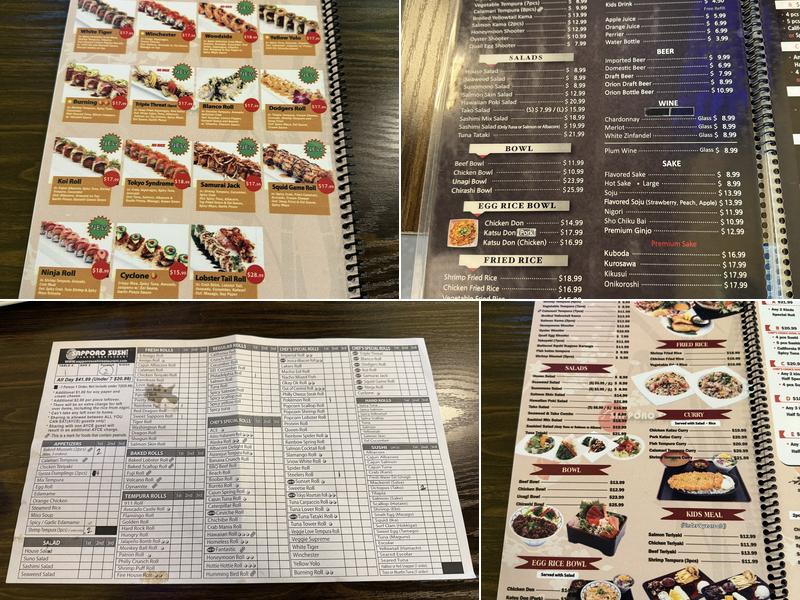 Sapporo Sushi Menu