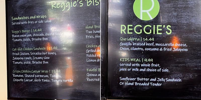 Reggies Grill Menu
