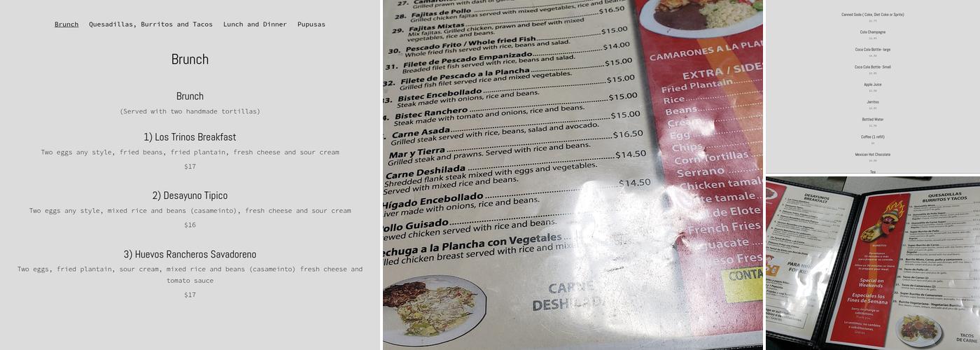 Los Trinos Menu